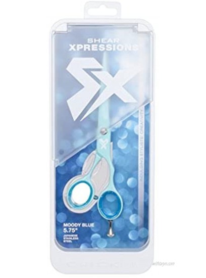 Cricket Shear Xpressions 5.75 Professional Stylist Hair Cutting Scissors Japanese Stainless Steel Shears Moody Blue