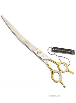 HASHIMOTO Curved Scissors for Large Dog Grooming,8.0 inches,Design for Professional Groomer.
