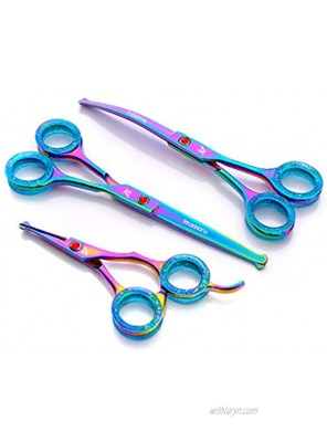 JASON 4.5 6.5 inch Dog Grooming Scissors Safety Rounded Tips Micro Smaller Scissor for Face Ear Nose & Paw Trimming