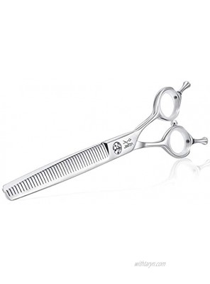JASON 7 Multipurpose Dog Grooming Scissors Combines Cutting Thinning Blending and Texturizing Features Reversible Pet Trimming Shears for Right Handed Groomers JP 440C