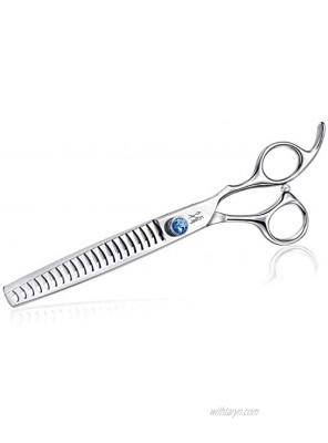 JASON Dog Grooming Thinning Blending Scissor Ergonomic Pet Grooming Thinner Blender Shears Cat Trimming Texturizing Kit with Offset Handle and a Jewelled Screw