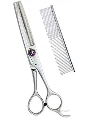 Kenchii Scorpion 46 Tooth Dog Grooming Thinning Shear with Bonus Steel Comb