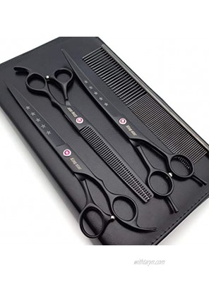 Kingstar Professional Pet Grooming Scissors Set Straight Scissors Thinning Scissors Curved Scissors with Comb case Comb
