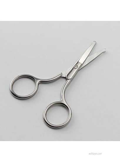 MauSong 3.5 Dog Grooming Scissors Round Tip Scissor for Ear Eyebrow Beard and Mustache Trimming Stainless Steel
