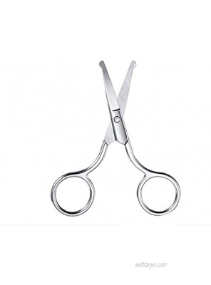 MauSong 3.5 Dog Grooming Scissors Round Tip Scissor for Ear Eyebrow Beard and Mustache Trimming Stainless Steel