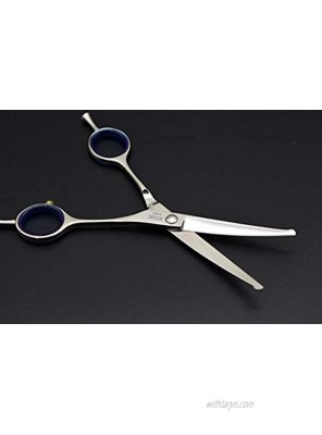 Professional Dogs Pets Grooming Scissors 5.5" Grooming Dogs' Face Eyes Paws Noses with Ball Tip Safety Scissors Curved Convex Blade 5.5" Curved Safety