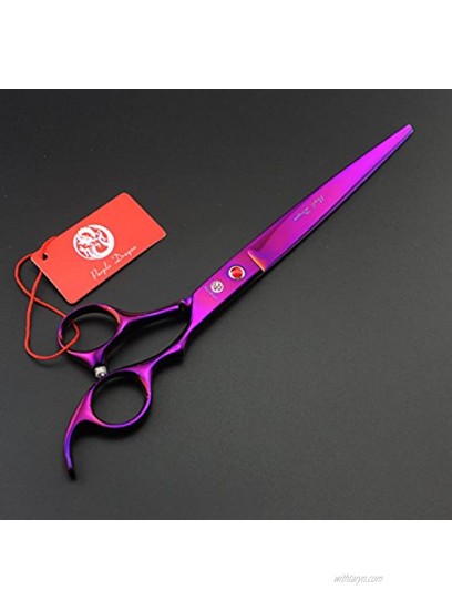Purple Dragon 8 inch 3 in 1 Professional Pet Grooming Thinning Scissors Upward Curved Shears and Dog Hair Cutting Scissor Perfect for Pet Groomer or Family DIY Use