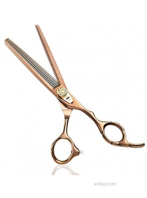 PURPLEBIRD Straight Dog Grooming Scissors Pet Cutting Thinning Texturizing Shears Professional Safety Blunt Tip Trimming Shearing for Dogs Cats Japanese Stainless Steel 7 Inch 7.5 Inch Bronze