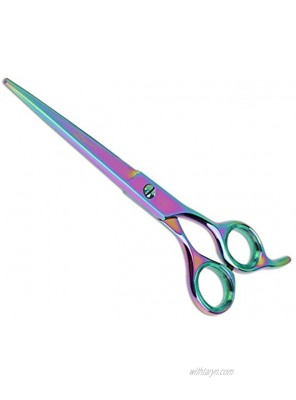 Sharf Gold Touch Pet Scissors 7.5 Inch Rainbow Straight Shears Dog Grooming Shears Pet Grooming Scissors Made of 440c Japanese Stainless Steel
