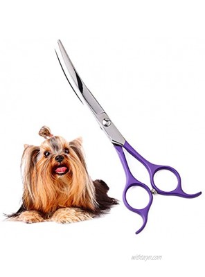 TooSharp Dog Grooming Curved Scissor 7 Inch Professional Sharp Trimming Shears Designed for Right Left handers for Long Short Hair of Cat Pet