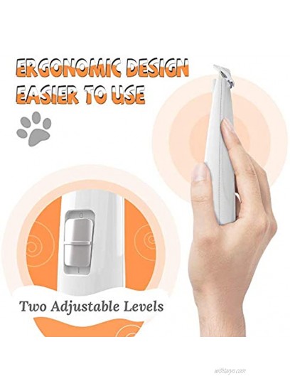 Dog Grooming Clippers with LED Light Cat Dog Paw Clippers Pet Hair Trimmer Rechargeable Wireless Design Low Noise Electric for Hair Around Face Eyes Ears Paw Rum