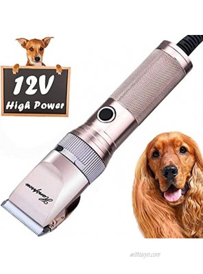 HANSPROU Dog Shaver Clippers High Power Dog Clipper Low Noise Plug-in Pet Trimmer Pet Professional Grooming Clippers with Guard Combs Brush for Dogs Cats and Other Animal