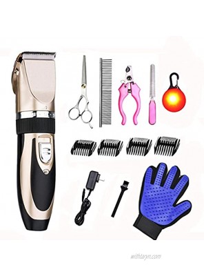 JiangWaveT Dog Cat Clippers Grooming Kit Professional Cordless Rechargeable Dog Clippers，Low Noise & Suitable Horse Cat Dog Hair Clippers Shaver Tools