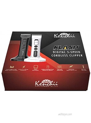 Kenchii Grooming Flash Digital Cordless Clipper Pearl Black 4 in 1 Blade Adjustable and Detachable Blades