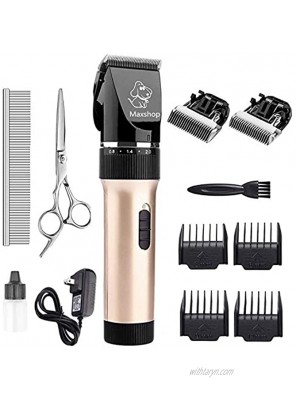 Maxshop Low Noise Rechargeable Cordless Cat and Dog Clippers Professional Pet Clippers Grooming Kit,Animal Clippers Pet air Trimmers Set