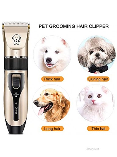 pedkit Dog Clippers Professional Pet Hair Grooming Kit Low-Noise Rechargeable Cordless Timmer with Comb Brush Scissors Nail Clipper
