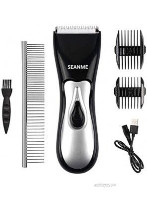 seanme Dog Clippers Washable New Upgrade Waterproof 2 in 1 Pet Grooming Kit with Double Blades Professional Electric Trimmer Set Rechargeable Cat Trimmer Low Noise Shaver for Pets Dogs Cats Black