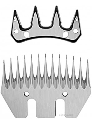 Sheep Shears Replacement Blades 13-Tooth Professional Stainless Steel Clipper Blades for Sheep Alpacas Goats Thick Coat Animals，Detachable Animal Trimmer Shears Blades