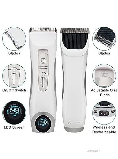 Triumilynn Silent Cat Dog Grooming Clippers Cordless Pet Trimmer Shavers Set Rechargeable Animal Hair Grooming Clipper with 4 Size Combs Attachment USB Charging Cord