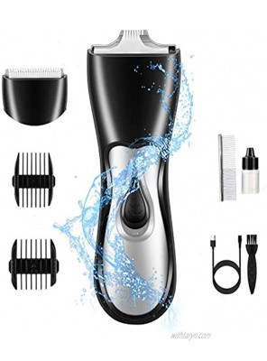 Visson Dog Clippers Washable,2in1 Dog Grooming Clippers Kit for Small Medium Dogs and Cats Hair Around Face Paws Eyes Ears Rump,Dog Trimmer Clippers Cordless,Low Noise Dog Shaver USB Rechargeable