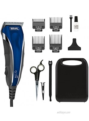 Wahl Pro-Grip Pet Grooming Clipper Kit Low Noise Clipper for Small to Large Dogs – Electic Dog Shaver for Eyes Ears & Paws Model 9164,Blue Silver