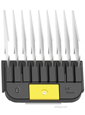 Wahl Professional Animal Stainless Steel Attachment Guide Comb for Wahl Detachable Blade Pet Clippers #0 5 8” #3375-100 Stainless Steel Black and Yellow