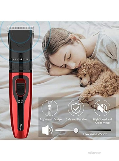 Wodwild Dog Grooming Clippers with LED Display Shows The Battery Power Level Low Noise Professional USB Rechargeable Cordless Clipper Pet Clippers Kits for Dogs Cats and Other Pets
