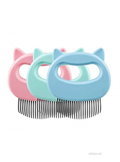 3 PCS Cat Comb Pet Hair Removal Comb Cat Massage Comb Pet Hair Shedding Brush Pet Fur Grooming Brush for Cats and Dogs to Remove Matted Tangled Fur Loose Hair Blue,Pink,Green