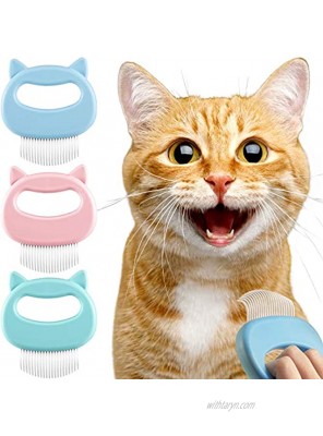 3 Pieces Cat Comb Pet Hair Removal Comb Cat Massage Comb Pet Hair Shedding Brush Pet Fur Grooming Brush for Cats and Dogs to Remove Matted Tangled Fur Loose Hair Blue Green Pink
