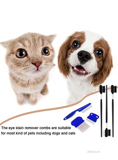 6 PCS Dog Flea Combs Pets Grooming Combs Pet Cat Dog Eye Stain Remover Combs Double-Sided Eyelash Comb Brush for Small Pet Cat Dogs Removing Crust and Mucus