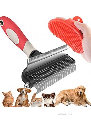 Aposhion Deshedding Brush Undercoat rake-Dematting Comb-Bath Brush 3in1 pet Grooming Tool Kit for Dog & Cat Brush Mats & Tangles Removing No More Nasty Shedding and Flying Hair