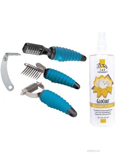 Ergonomic Dog Grooming Tools Dematting Combs Rakes and Splitters for Groomers