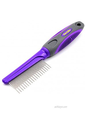 HERTZKO Long and Short Teeth Comb Grooms Your Pet’s Top Coat and Undercoat at Once Suitable for Dogs and Cats