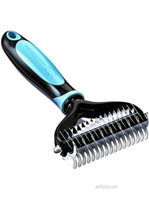 MIU COLOR Pet Grooming Brush 2 Sided Professional Dematting Comb Grooming Undercoat Rake Effective Removing Knots for Cats Dogs