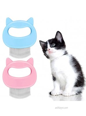 Pet Grooming Shedding Brush BENBO 2pcs Dog Cat Massage Shell Comb Massage Comb Trimming Hair Removal Brush for Removing Matted Fur Knots and Tangles Blue & Pink