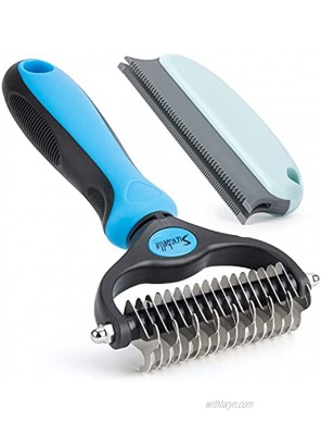 Surbelle Pet Grooming Rake Brush for Deshedding & Dematting 3 in 1 Undercoat Rake Cuts Pet's Mats & Tangles Thinning Hair Easily. The Dog Cat Comb Perfect for Long Hair Small Media Large Animals.