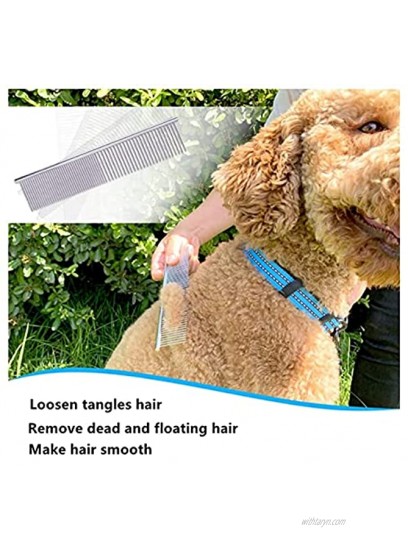 WillBy Pet Grooming Brush-Effectively Shedding and Dematting Tool with Double Sides Extra Wided Undercoat Rake Comb for Dogs & CatsBLUE