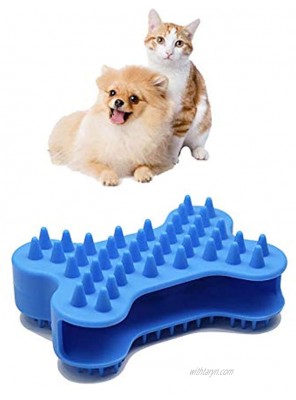 Stella-Lou Bathing Brush Dog or Cat Silicone Hand Comb for Shedding Shampooing. Gentle Massaging Tool for Pet Hair and Skin.