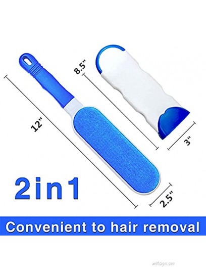 TAPBULL Pet Hair Remover Dog & Cat Hair Removal Brush Reusable Double-Sided Fur Lint Removal Tool with Self-Cleaning Base Perfect for Clothes Carpet Car Seat