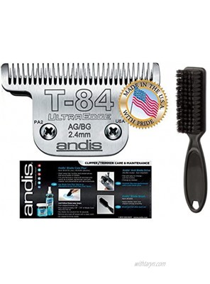 Andis Equine UltraEdge T-84 Extra Wide Horse Blade for Detachable Blade Clippers Leaves Hairs 3 32 2.4mm with Bonus Clening Brush