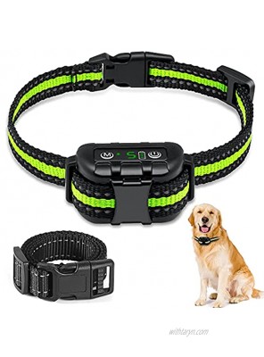 Bark Collar Rechargeable Dog Barking Control Training Collar with Beep Vibration and No Harm Shock Bark Collar for Small Medium Large Dogs-5 Adjustable Sensitivity and Intensity Levels