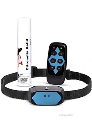 Citronella Bark Collar for Dogs 3 in 1 Spray Vibration Beep Dog Training Collar with Remote Control 500FT Waterproof Rechargeable Safe Stop Barking Collar