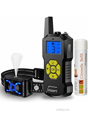 Citronella Dog Training Collar with Remote 【Can't Work Automatically】,4 Modes Vibration Beep Spray Dog Collar with LED Light,2600 ft Range Rechargeable No Shock Harmless Citronella Collar for Dog