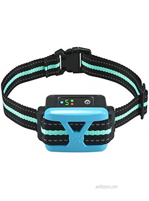 Dog Bark Collar Anti Barking Collar with 5 Adjustable Levels Harmless Shock Beep Vibration Smart Correction and LED Indicator-Reachargeable No Bark Collar for Small Medium Large Dogs Waterproof