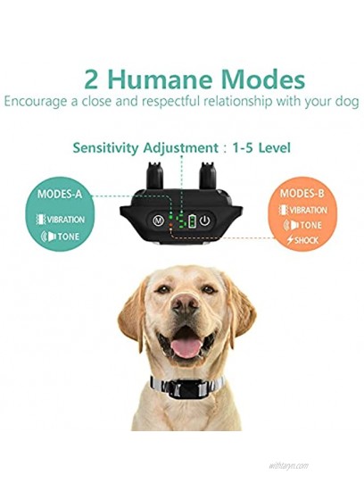 Dog Bark Collar Mewowpet Adjustable Shock Barking Collar with Beep Vibration Shock Anti Shock Collar for Dogs Rechargeable and Waterproof No Bark Collars for Small Medium Large Dogs