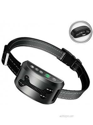 Dog Bark Collar-No Shock Collar with 7 Sensitivity Adjustable Vibration and Beep Rechargeable and Waterproof No Bark Collar for Small Medium Large Dogs