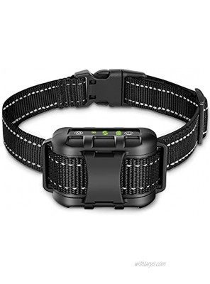 Dog Bark Collar Rechargeable Shock Collar for Dogs in Small Medium and Large Sizes No Barking Collar with 5 Adjustable Sensitivity Beep Vibration Shock Modes Safe Humane Auto Bark Correction