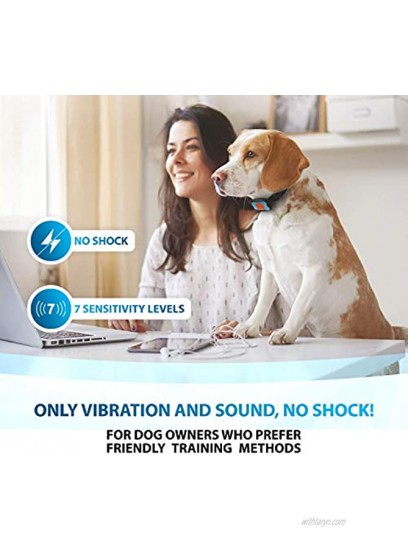 Humane Dog Bark Collar 2 Pack | Anti Barking Training Collar | Vibrating No Shock Stop Barking for Small Medium Large Dogs | Excessive Barking Pet Corrector Battery Version