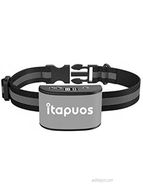 iTAPUOS Dog Bark Collar Upgraded Rechargeable Anti Barking Training Collar with Vibration and Beeps Modes No Shock Dog Barking Deterrent Devices citronella Dog Collar… Grey