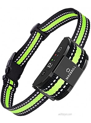 MASBRILL Bark Collar for Dogs Waterproof & Rechargeable Anti Barking Collar No Shock Humane Beep Vibration for Small Medium Large Dogs Adjustable Strap Bark Collar